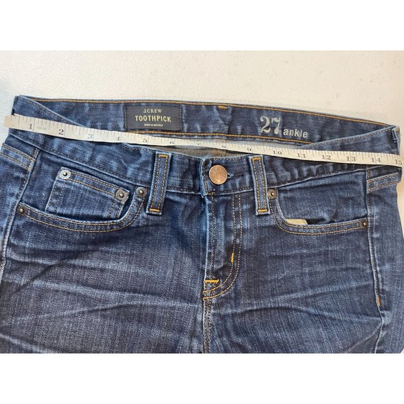 J. Crew Womens Jeans Toothpick Ankle Mid Rise Five Design Pockets Blue Size 27 - Picture 3 of 9